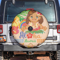 Kawaii Hula Girls Spare Tire Cover Aloha Hibiscus Flowers LT9 Nude - Polynesian Pride