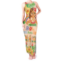 Kawaii Hula Girls Tank Maxi Dress Aloha Hibiscus Flowers LT9 Women Nude - Polynesian Pride