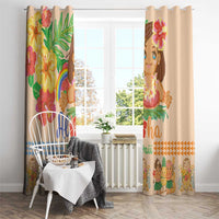 Kawaii Hula Girls Window Curtain Aloha Hibiscus Flowers LT9 - Polynesian Pride