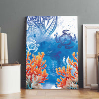 Hibiscus Turtle Tattoo Coral Reef Canvas Wall Art with Polynesian Tribal LT9 - Polynesian Pride