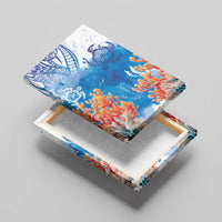 Hibiscus Turtle Tattoo Coral Reef Canvas Wall Art with Polynesian Tribal LT9 - Polynesian Pride