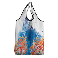 Hibiscus Turtle Tattoo Coral Reef Grocery Bag with Polynesian Tribal LT9 - Polynesian Pride