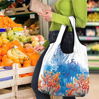 Hibiscus Turtle Tattoo Coral Reef Grocery Bag with Polynesian Tribal LT9 - Polynesian Pride