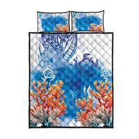 Hibiscus Turtle Tattoo Coral Reef Quilt Bed Set with Polynesian Tribal LT9 - Polynesian Pride