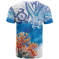 Hibiscus Turtle Tattoo Coral Reef T Shirt with Polynesian Tribal LT9 - Polynesian Pride