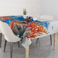 Hibiscus Turtle Tattoo Coral Reef Tablecloth with Polynesian Tribal LT9 - Polynesian Pride