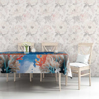 Hibiscus Turtle Tattoo Coral Reef Tablecloth with Polynesian Tribal LT9 - Polynesian Pride