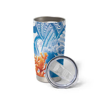 Hibiscus Turtle Tattoo Coral Reef Tumbler Cup with Polynesian Tribal LT9 - Polynesian Pride