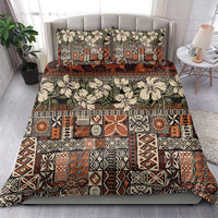 Pacific Hibiscus Tapa Tribal Vintage Bedding Set Brown Motif LT9 - Polynesian Pride