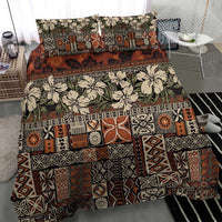 Pacific Hibiscus Tapa Tribal Vintage Bedding Set Brown Motif LT9 - Polynesian Pride