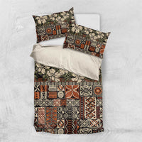 Pacific Hibiscus Tapa Tribal Vintage Bedding Set Brown Motif LT9 US Twin 172cm x 218cm Brown - Polynesian Pride