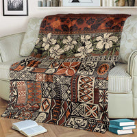 Pacific Hibiscus Tapa Tribal Vintage Blanket Brown Motif LT9 - Polynesian Pride