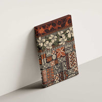Pacific Hibiscus Tapa Tribal Vintage Canvas Wall Art Brown Motif LT9 - Polynesian Pride