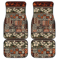Pacific Hibiscus Tapa Tribal Vintage Car Mats Brown Motif LT9 - Polynesian Pride