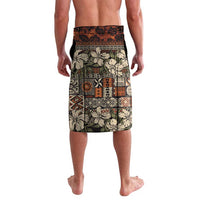 Pacific Hibiscus Tapa Tribal Vintage Lavalava Brown Motif LT9 - Polynesian Pride