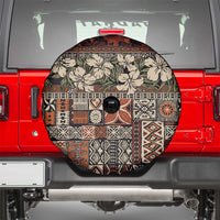 Pacific Hibiscus Tapa Tribal Vintage Spare Tire Cover Brown Motif LT9 - Polynesian Pride