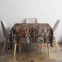 Pacific Hibiscus Tapa Tribal Vintage Tablecloth Brown Motif LT9 - Polynesian Pride