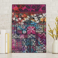 Pacific Hibiscus Tapa Tribal Vintage Canvas Wall Art Pink Motif LT9 Without Frame Pink - Polynesian Pride