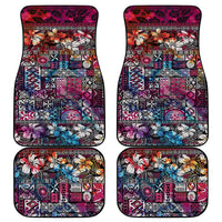 Pacific Hibiscus Tapa Tribal Vintage Car Mats Pink Motif LT9 - Polynesian Pride