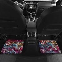 Pacific Hibiscus Tapa Tribal Vintage Car Mats Pink Motif LT9 Set 2pcs - Back Pink - Polynesian Pride