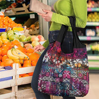 Pacific Hibiscus Tapa Tribal Vintage Grocery Bag Pink Motif LT9 - Polynesian Pride