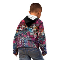 Pacific Hibiscus Tapa Tribal Vintage Kid Hoodie Pink Motif