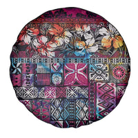 Pacific Hibiscus Tapa Tribal Vintage Spare Tire Cover Pink Motif LT9 - Polynesian Pride