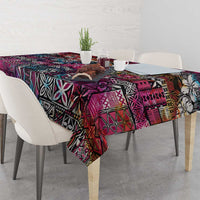 Pacific Hibiscus Tapa Tribal Vintage Tablecloth Pink Motif LT9 - Polynesian Pride