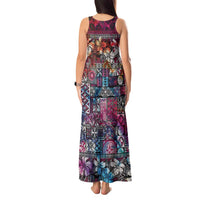 Pacific Hibiscus Tapa Tribal Vintage Tank Maxi Dress Pink Motif LT9 - Polynesian Pride