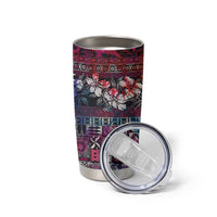 Pacific Hibiscus Tapa Tribal Vintage Tumbler Cup Pink Motif LT9 - Polynesian Pride