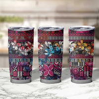 Pacific Hibiscus Tapa Tribal Vintage Tumbler Cup Pink Motif LT9 - Polynesian Pride