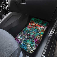 Pacific Hibiscus Tapa Tribal Vintage Car Mats Turquoise Motif LT9 - Polynesian Pride