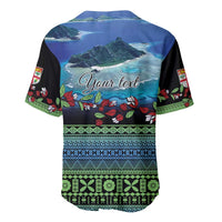 Personalised Fiji Viti Levu Baseball Jersey Tagimoucia and Tapa Tribal Pattern