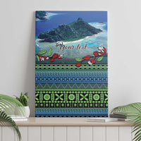 Personalised Fiji Viti Levu Canvas Wall Art Tagimoucia and Tapa Tribal Pattern LT9 - Polynesian Pride