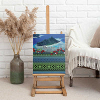 Personalised Fiji Viti Levu Canvas Wall Art Tagimoucia and Tapa Tribal Pattern LT9 - Polynesian Pride
