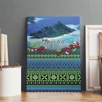 Personalised Fiji Viti Levu Canvas Wall Art Tagimoucia and Tapa Tribal Pattern LT9 - Polynesian Pride