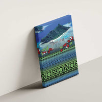 Personalised Fiji Viti Levu Canvas Wall Art Tagimoucia and Tapa Tribal Pattern LT9 - Polynesian Pride