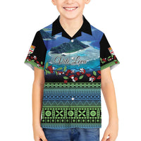 Personalised Fiji Viti Levu Family Matching Tank Maxi Dress and Hawaiian Shirt Tagimoucia and Tapa Tribal Pattern