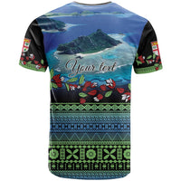 Personalised Fiji Viti Levu T Shirt Tagimoucia and Tapa Tribal Pattern LT9 - Polynesian Pride