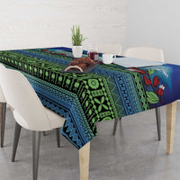 Personalised Fiji Viti Levu Tablecloth Tagimoucia and Tapa Tribal Pattern LT9 - Polynesian Pride