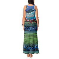Personalised Fiji Viti Levu Tank Maxi Dress Tagimoucia and Tapa Tribal Pattern LT9 - Polynesian Pride