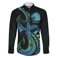 Personalised Hawaii Kure Atoll Family Matching Off Shoulder Short Dress and Hawaiian Shirt Holaniku Coral Reef with Polynesian Tribal