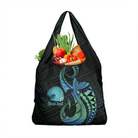 Personalised Hawaii Kure Atoll Grocery Bag Holaniku Coral Reef with Polynesian Tribal LT9 1-pack One Size Blue - Polynesian Pride