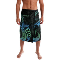 Personalised Hawaii Kure Atoll Lavalava Holaniku Coral Reef with Polynesian Tribal LT9 Blue - Polynesian Pride