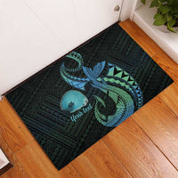 Personalised Hawaii Kure Atoll Rubber Doormat Holaniku Coral Reef with Polynesian Tribal LT9 - Polynesian Pride