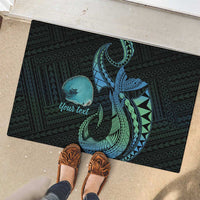 Personalised Hawaii Kure Atoll Rubber Doormat Holaniku Coral Reef with Polynesian Tribal LT9 - Polynesian Pride