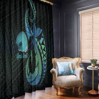 Personalised Hawaii Kure Atoll Window Curtain Holaniku Coral Reef with Polynesian Tribal LT9 - Polynesian Pride