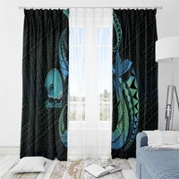 Personalised Hawaii Kure Atoll Window Curtain Holaniku Coral Reef with Polynesian Tribal LT9 - Polynesian Pride