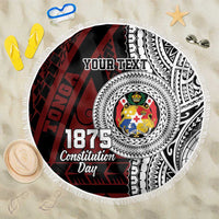 Personalised Tonga Constitution Day 1875 Beach Blanket Polynesian Tribal Tattoo LT9 One Size 150cm Red - Polynesian Pride