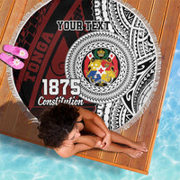 Personalised Tonga Constitution Day 1875 Beach Blanket Polynesian Tribal Tattoo LT9 - Polynesian Pride